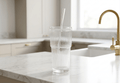 Tall Glass With Lid and Straw